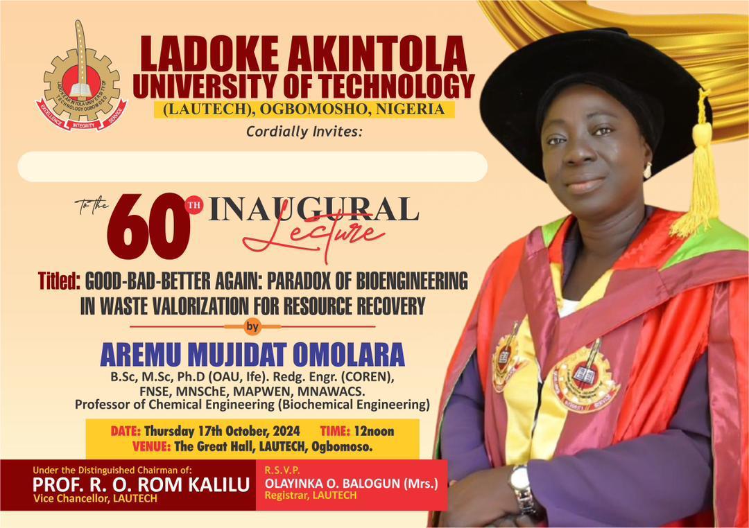 60th INAUGURAL LECTURE 