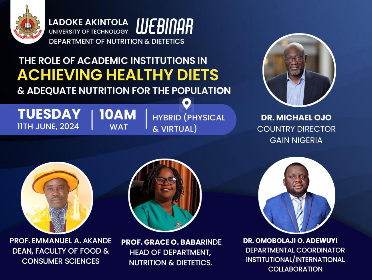 THE ROLE OF ACADEMIC INSTITUIONS IN ACHIEVING HEALTHY DIETS & ADEQUATE NUTRITION FOR THE POPULATION 