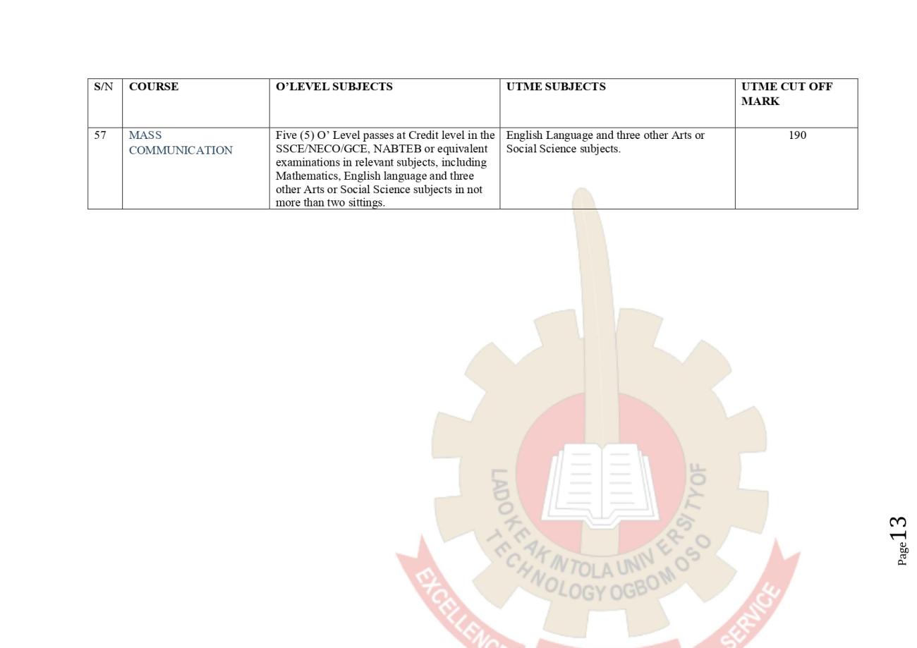 NOTICE ON THE 2024/2025 POST UTME APPLICATION FOR SCREENING AND DIRECT ENTRY INTERVIEW