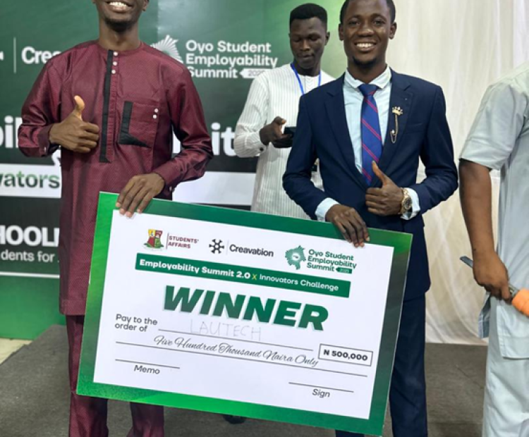 LAUTECH Emerges Overall Winner at Oyo State Employment Summit, Receives ₦500,000 Cash Prize and ₦2 Million Investment