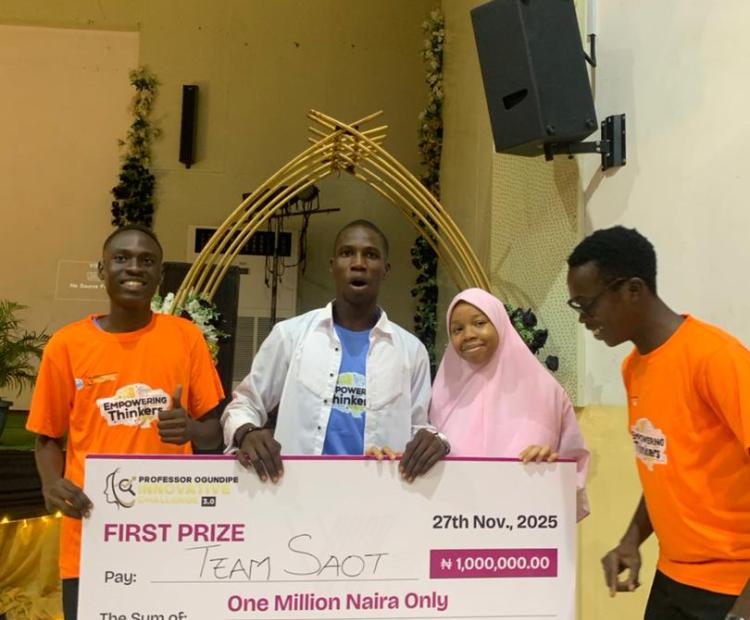 LAUTECH wins UNILAG Innovation Challenge, receives ₦1.5 million cash prize.